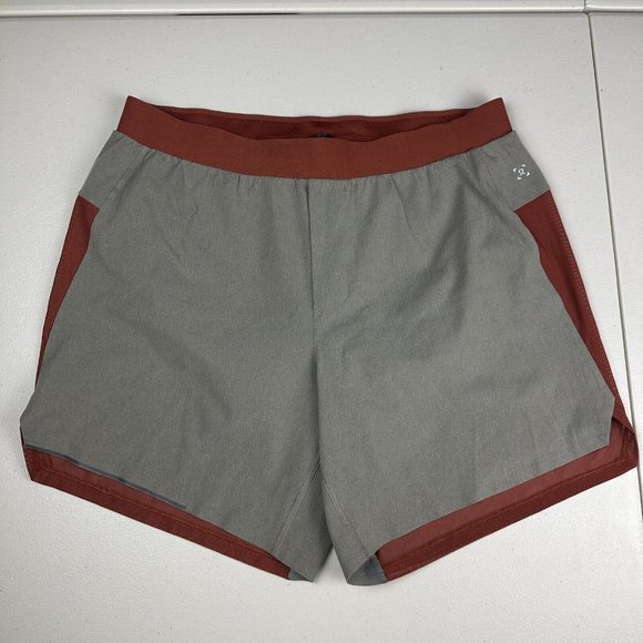 Lululemon Steady and Fast Men's X8 Lined Carbon Dust Dark Terracotta Shorts Used - Picture 1 of 11
